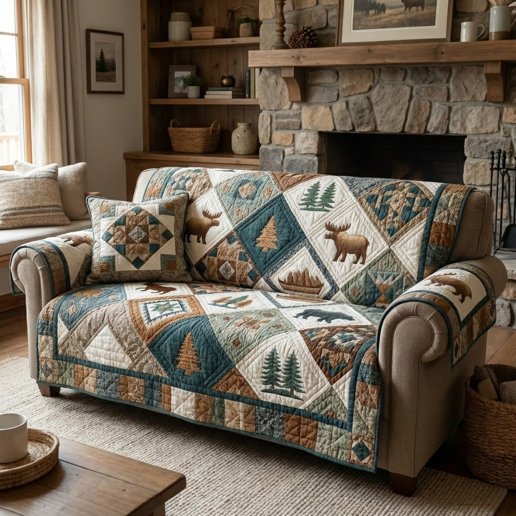 Timber Creek Quilted Sofa Cover NCU0VL3366