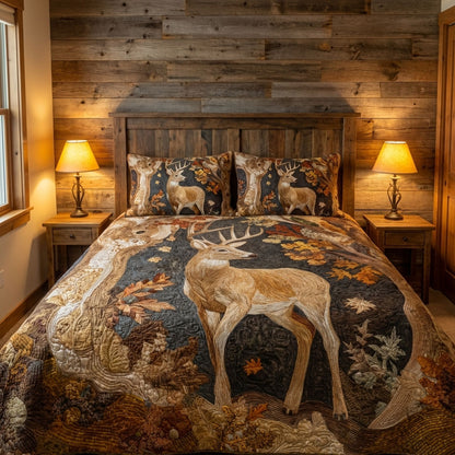 Timber Deer 3-Piece Quilted Bedding Set NCU0DK12265