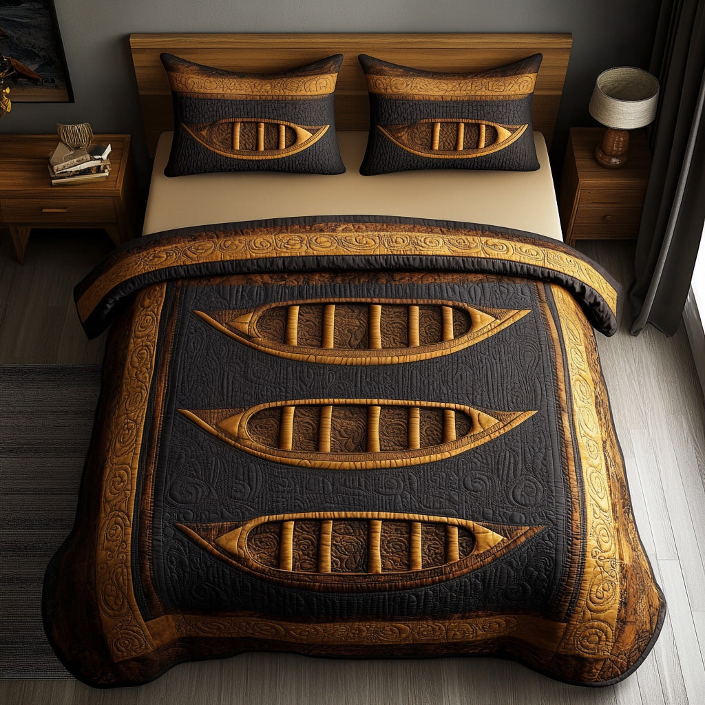 Timber Flow 3-Piece Quilted Bedding Set NCU0DV7857