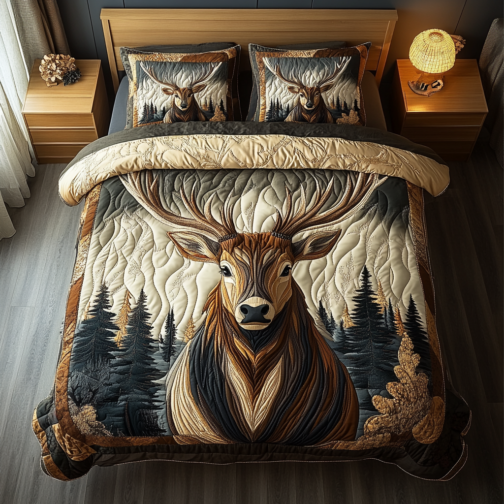 Timber Guardian 3-Piece Quilted Bedding Set NCU0DK4897