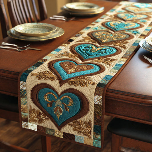 Timber Hearts Quilted Table Runner NCU0TD2247