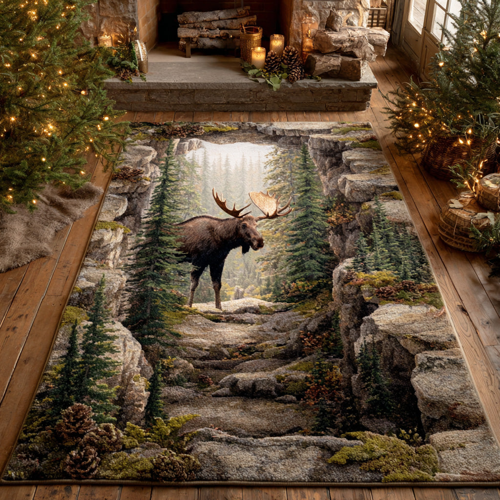 Timber Moose Area Rug NCU0TD1980