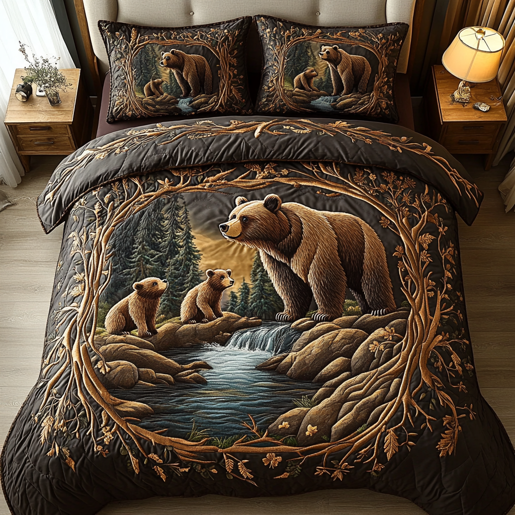 Timber Roar 3-Piece Quilted Bedding Set NCU0DK3658