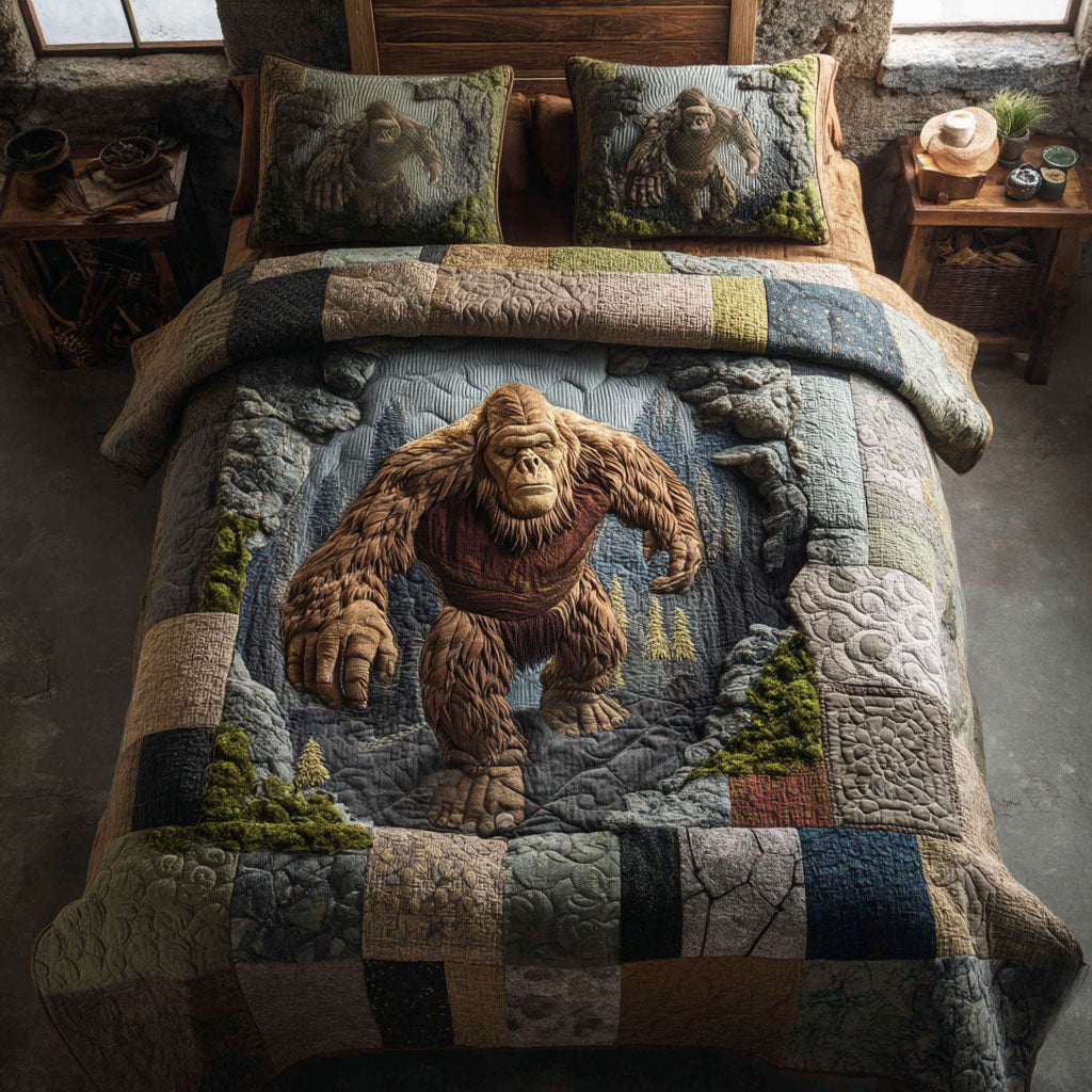Timber Sasquatch 3-Piece Quilted Bedding Set NCU0TD2463