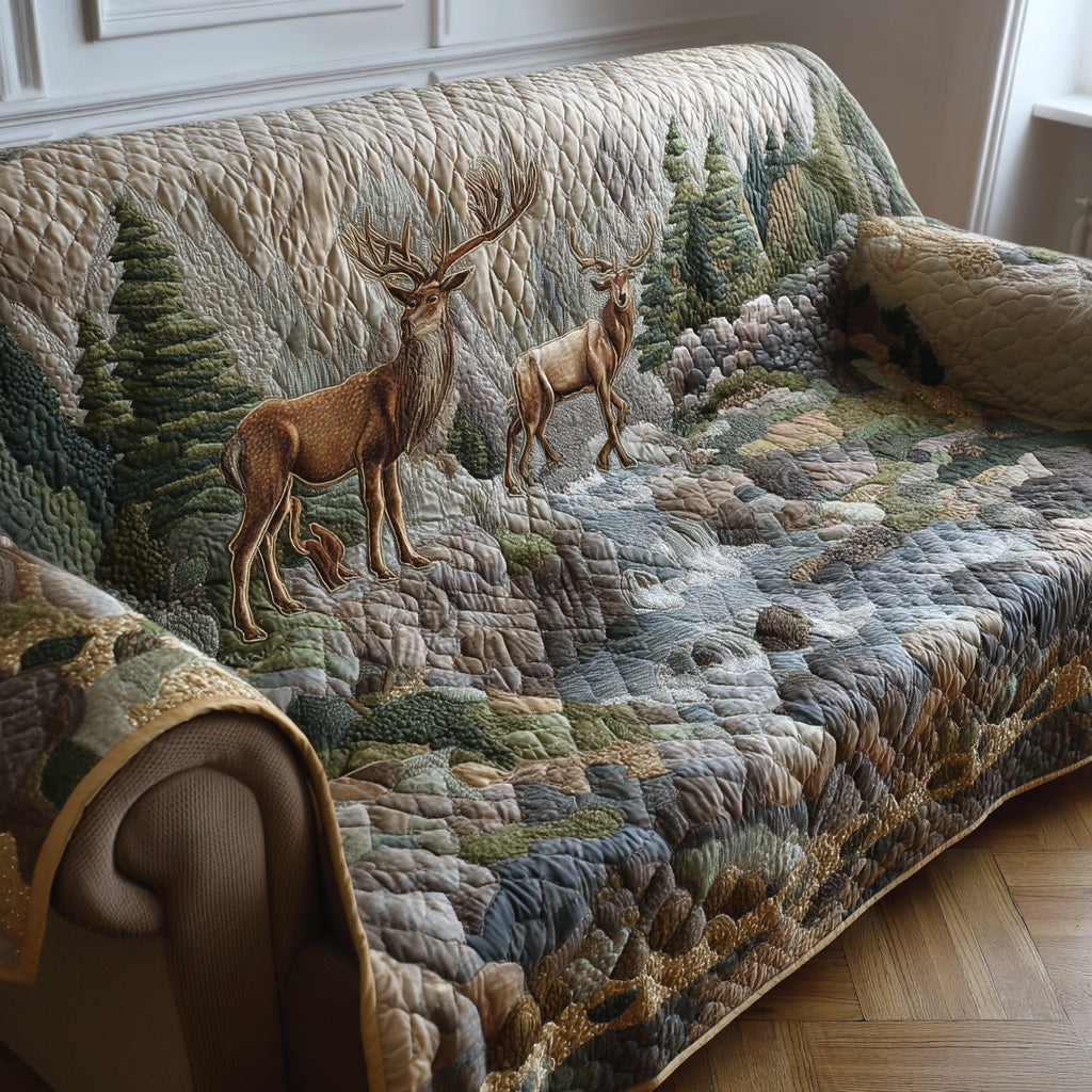 Timber Stag Quilted Sofa Cover NCU0TD2088