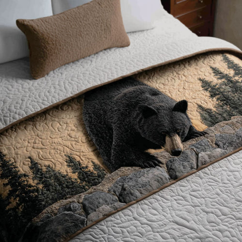 Timber Trail Bear Quilted Bed Runner NCU0PT9798