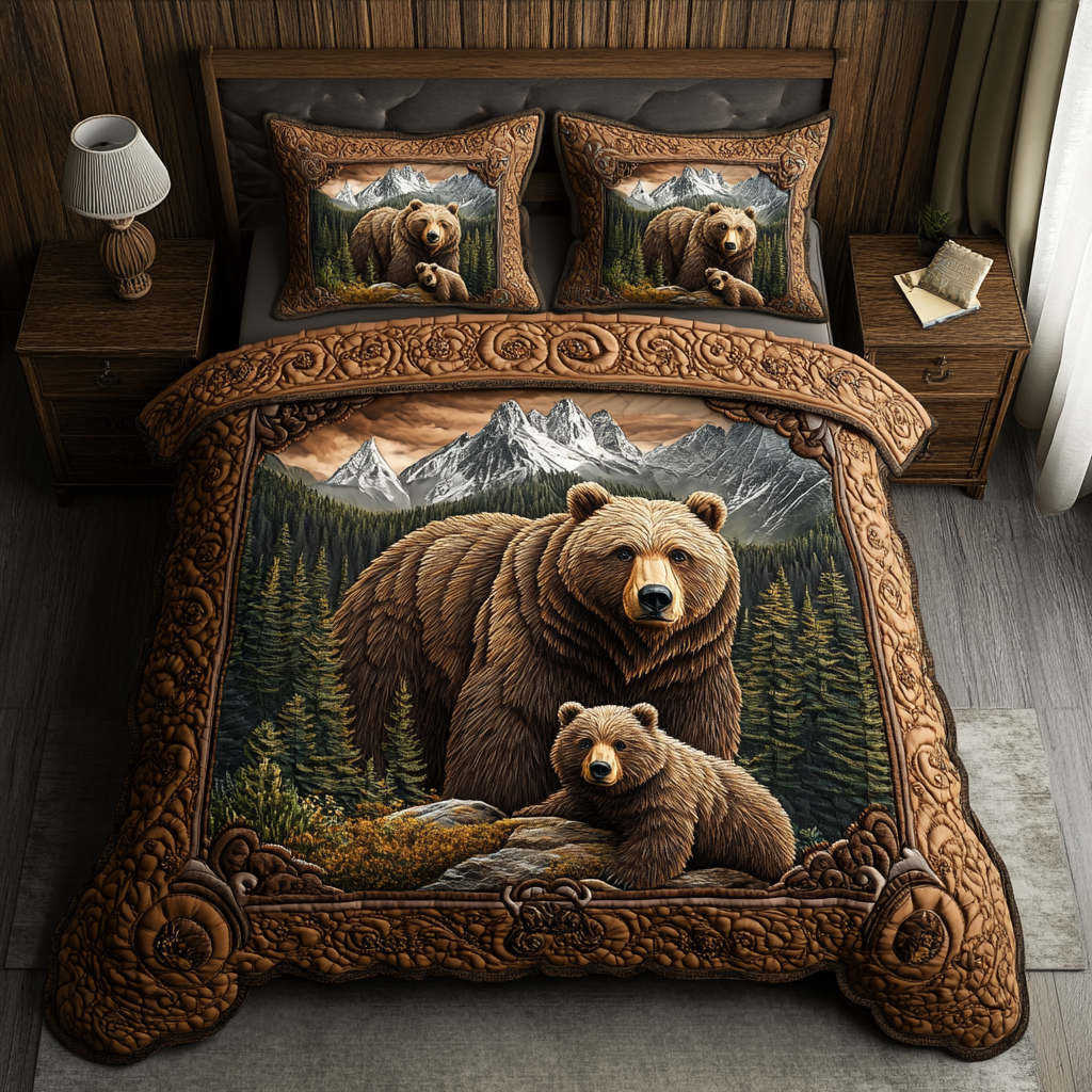 Timberland Family 3-Piece Quilted Bedding Set NCU0DV3872