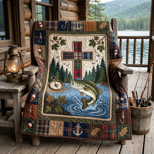 Timberline Fishing Cross Quilted Blanket NCU0HH2002