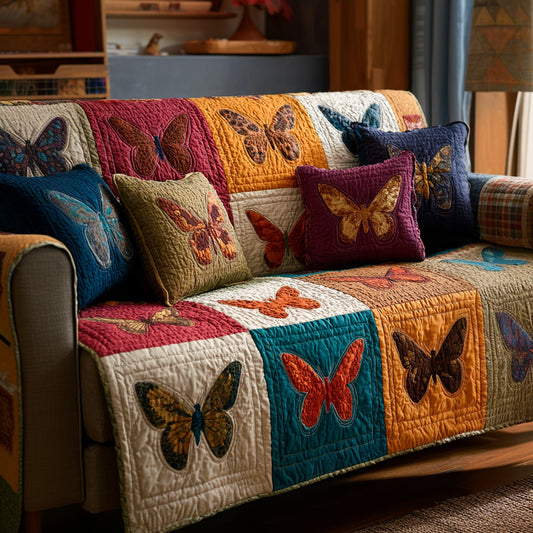 Timeless Butterflies Quilted Sofa Cover NCU0NT12310