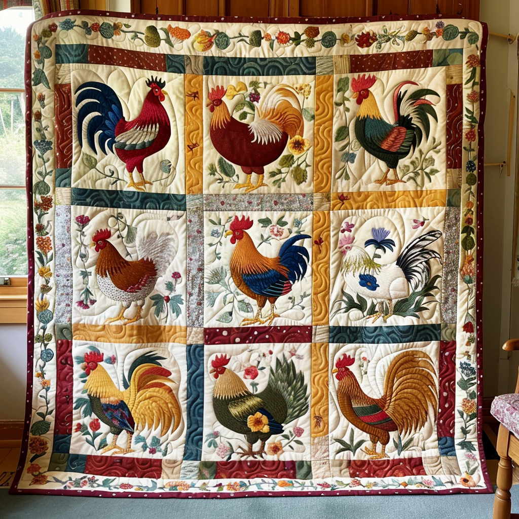 Chicken Quilted Blanket NCU0VT09