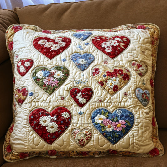 Timeless Hearts Bloom Quilted Bedding Pillow Case NCU0PT5424