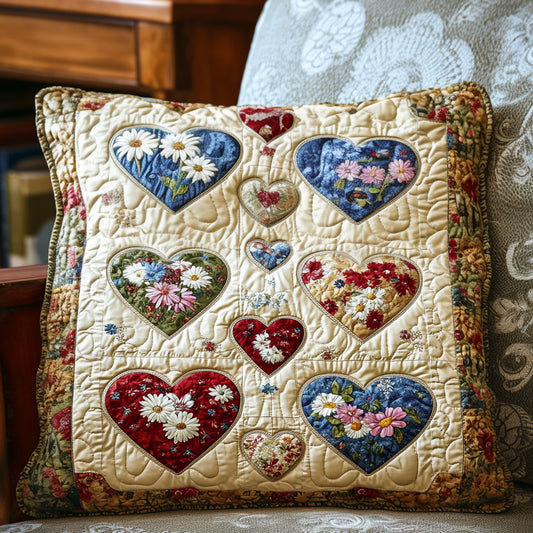 Timeless Hearts Bloom Quilted Pillow Case NCU0PT5425