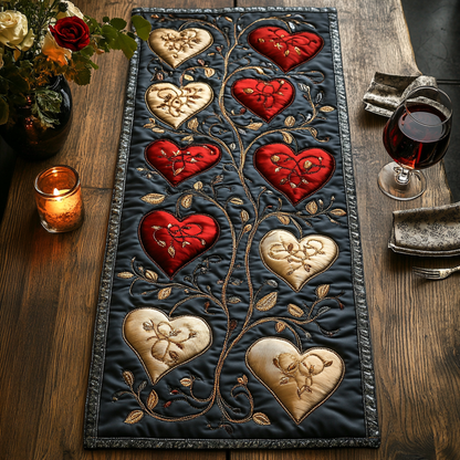 Hearts Quilted Table Runner NCU0VT99