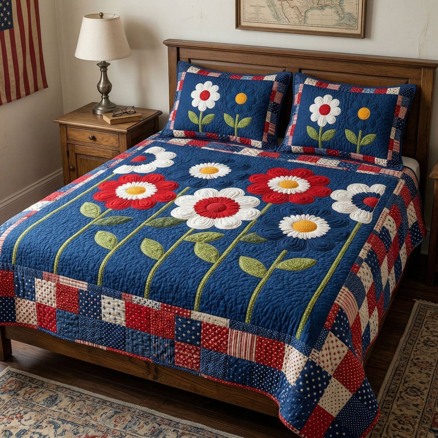 Timeless Americana 3-Piece Quilted Bedding Set NCU0NT12373