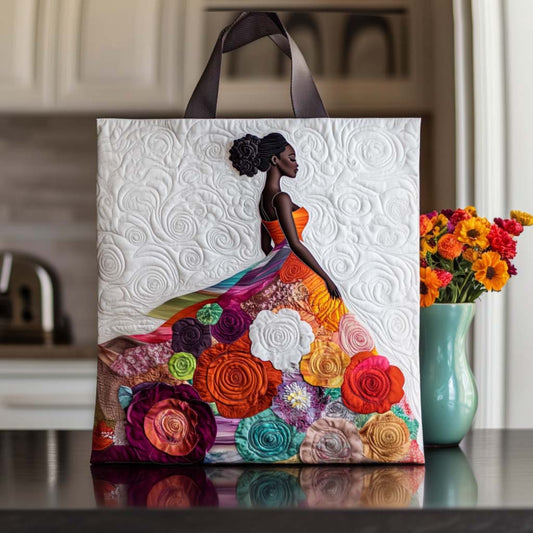 Timeless Black Lady Quilted Tote Bag NCU0NT8760