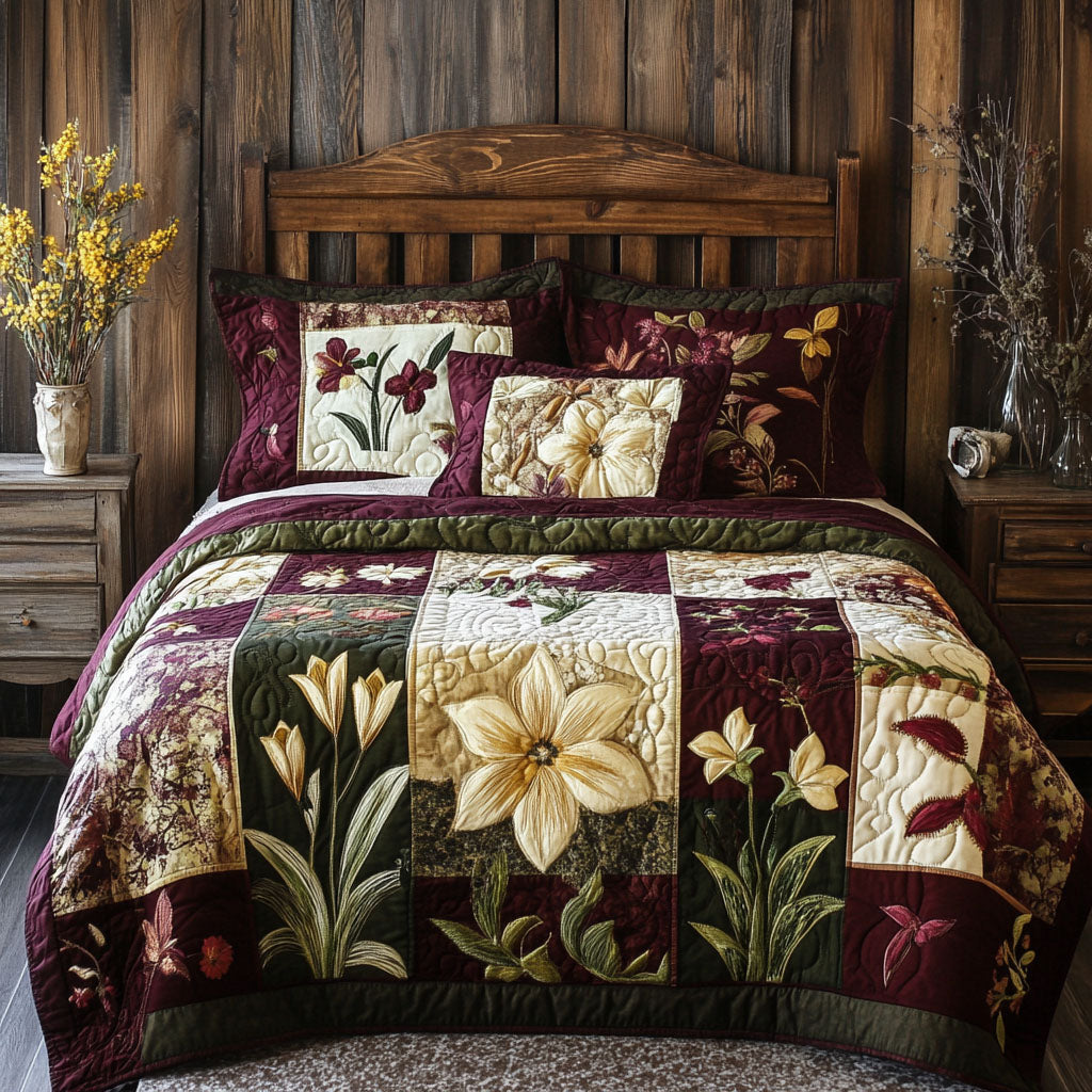 Timeless Botanica 3-Piece Quilted Bedding Set NCU0PT5041