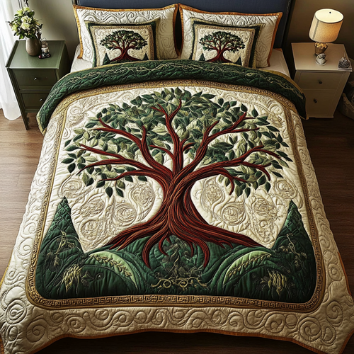 Timeless Branches 3-Piece Quilted Bedding Set NCU0VH960