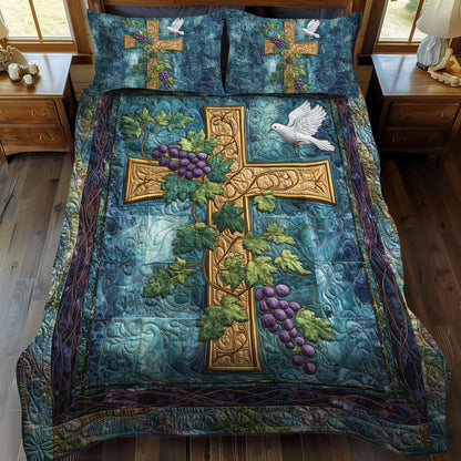 Cross 3-Piece Quilted Bedding Set NCU0VT88