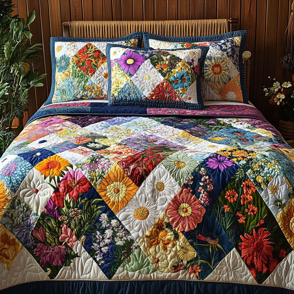 Floral Buzz 3-Piece Quilted Bedding Set NCU0NT001 main image 0