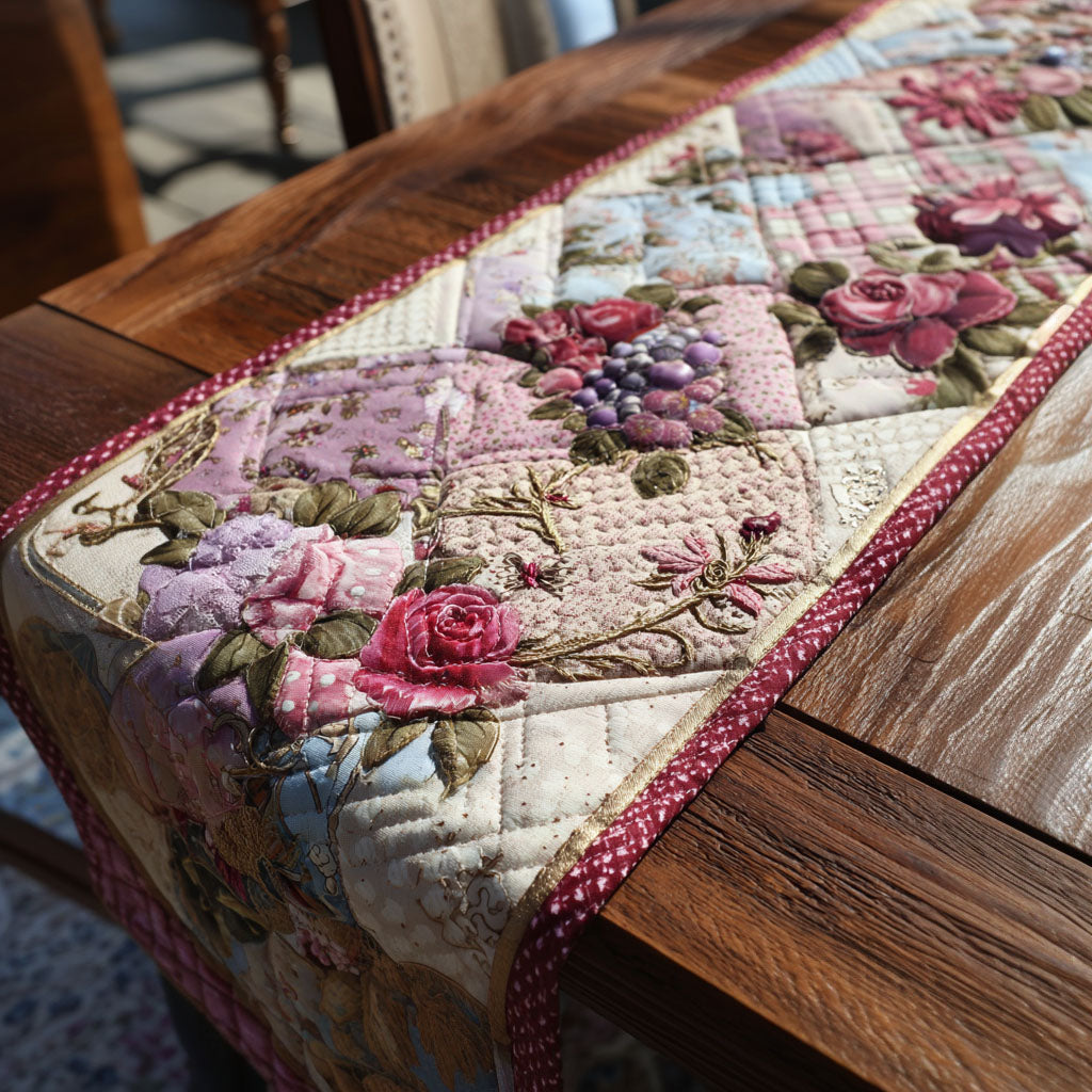 Timeless Floral Quilted Table Runner NCU0PT11253