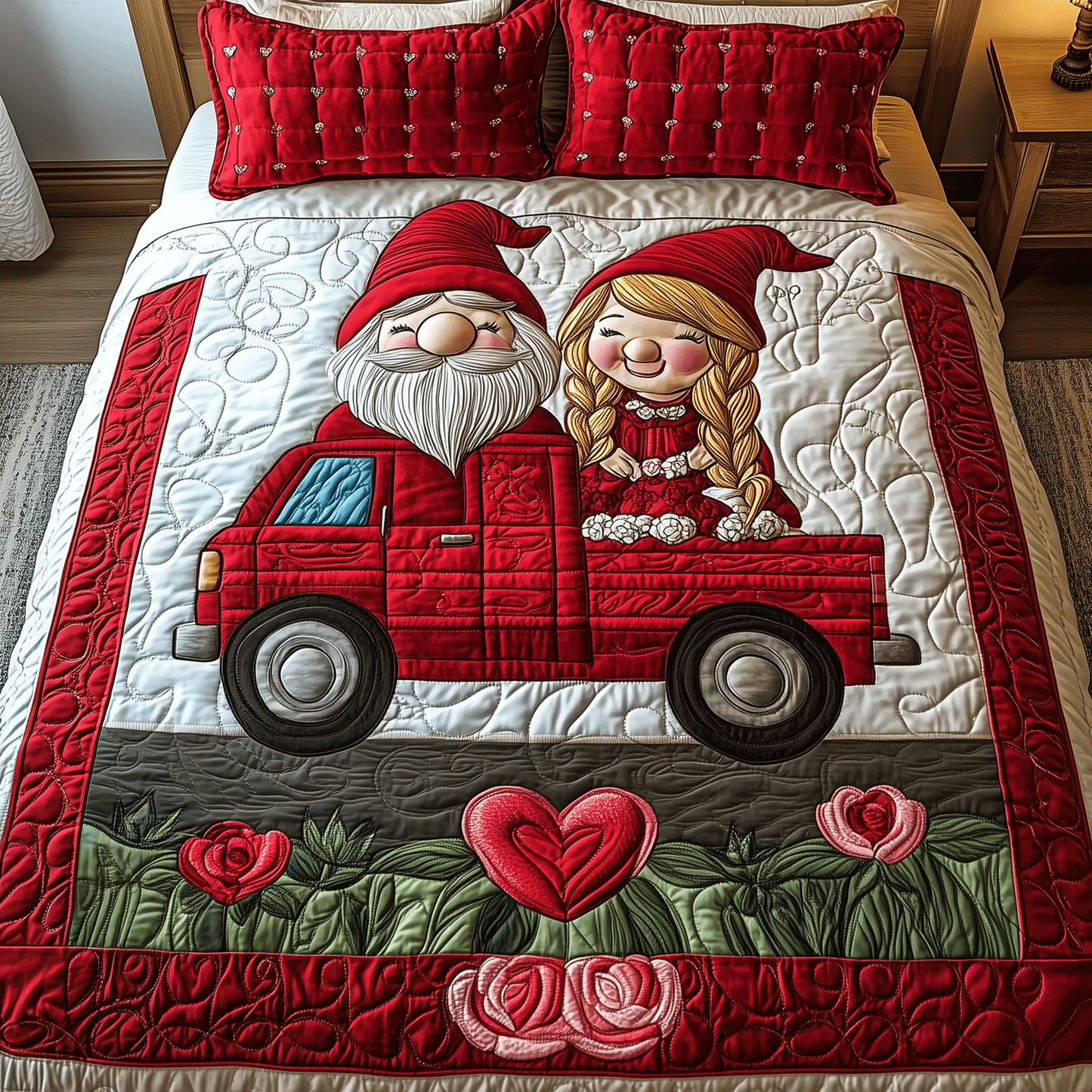 Timeless Gnome Journey 3-Piece Quilted Bedding Set NCU0TH2552