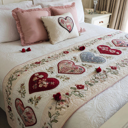 Timeless Hearts Quilted Bed Runner NCU0PT10820