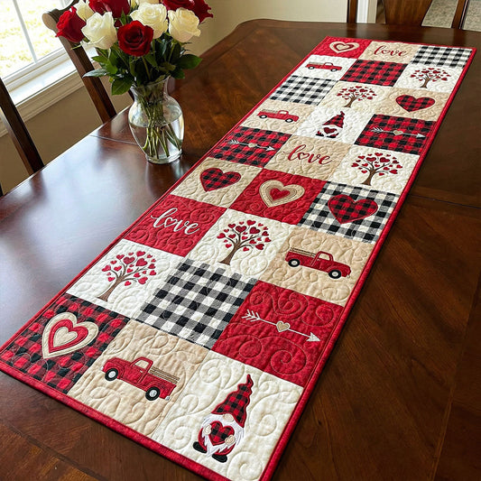 Timeless Hearts Quilted Table Runner NCU0NT12125