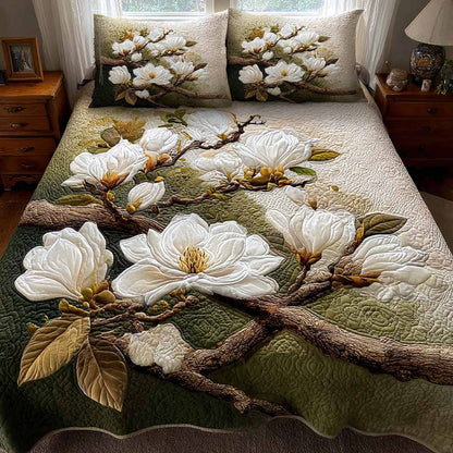 Timeless Ivory 3-Piece Quilted Bedding Set NCU0XD2663