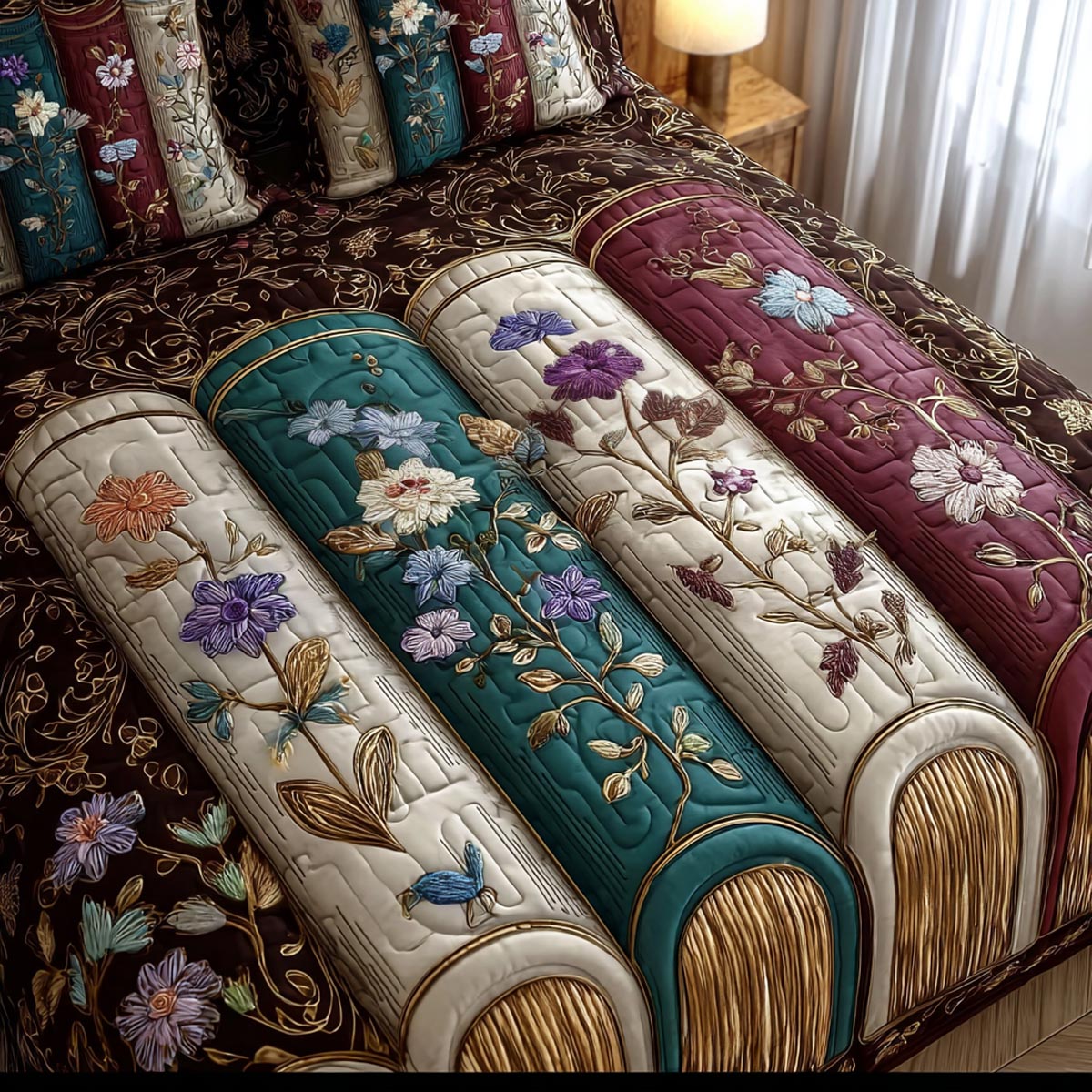 Timeless Library 3-Piece Quilted Bedding Set NCU0DV9042