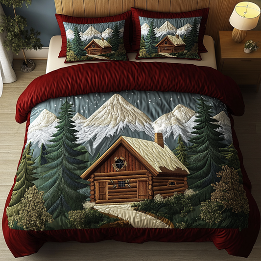 Timeless Log Cabin 3-Piece Quilted Bedding Set NCU0DK3673