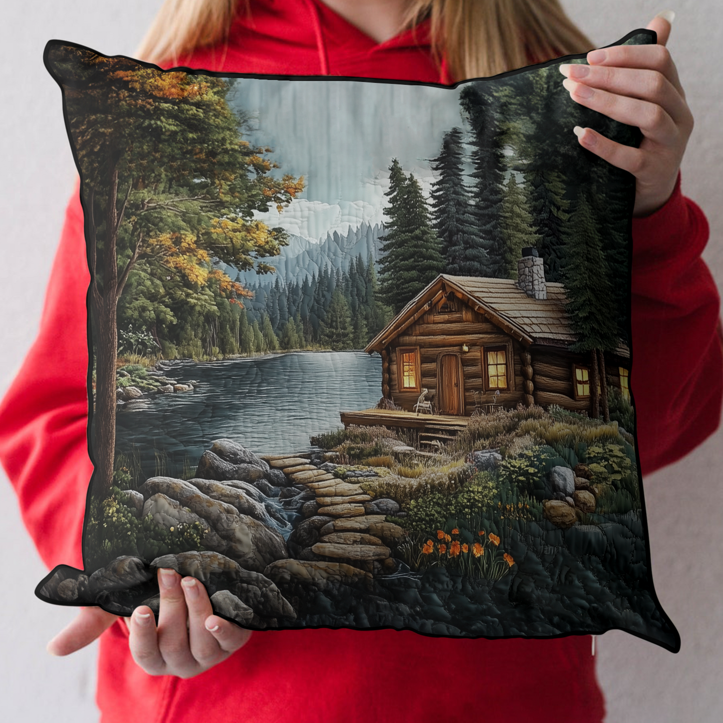 Timeless Log Cabin Quilted Pillow Case NCU0DK5046
