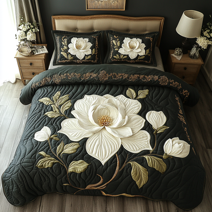 Timeless Magnolia 3-Piece Quilted Bedding Set NCU0DV3630