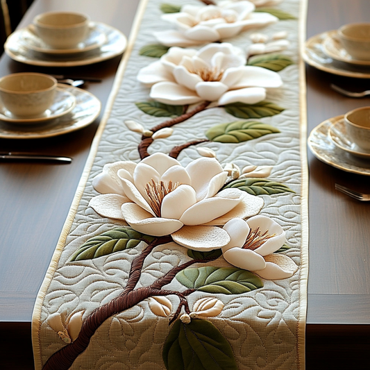 Timeless Magnolia Quilted Table Runner NCU0DV3643
