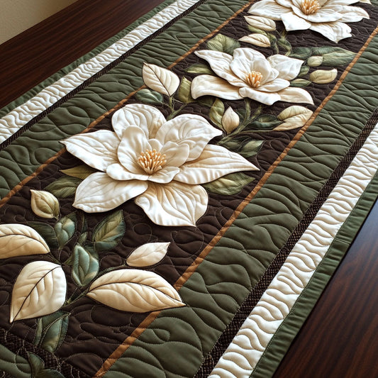 Timeless Magnolia Quilted Table Runner NCU0PT3864