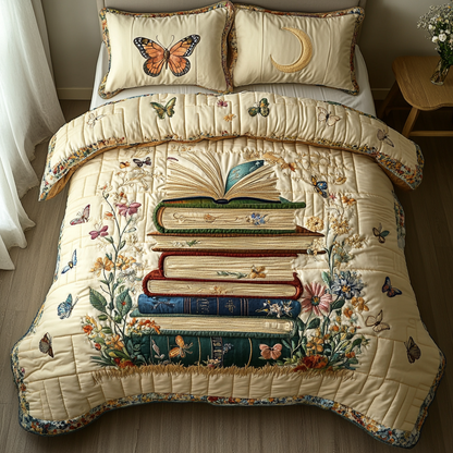 Timeless Pages 3-Piece Quilted Bedding Set NCU0DK4776