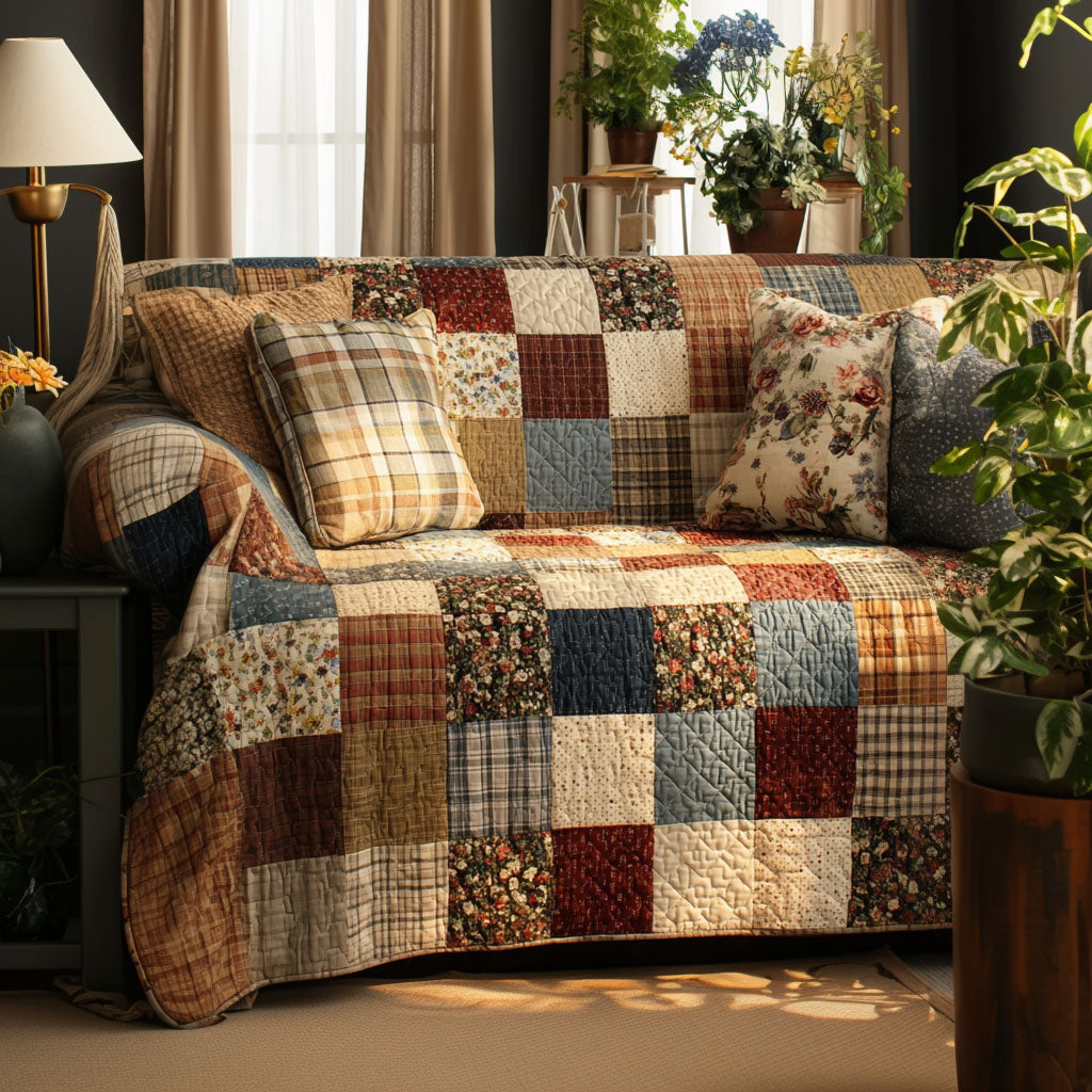 Timeless Patchwork Quilted Sofa Cover NCU0NT12154