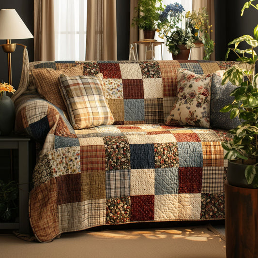 Timeless Patchwork Quilted Sofa Cover NCU0NT12154