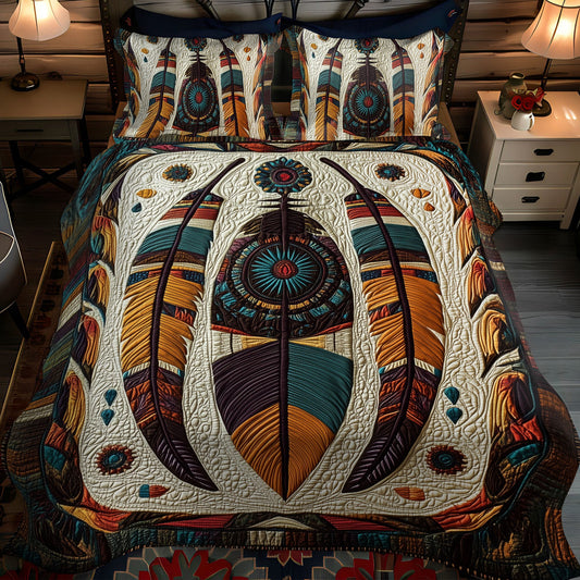 Timeless Patterns 3-Piece Quilted Bedding Set NCU0PT3159
