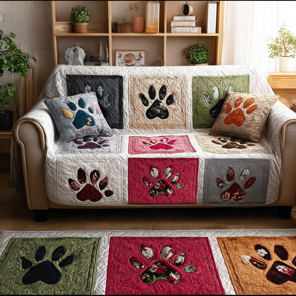 Timeless Paw Quilted Sofa Cover NCU0PT10996