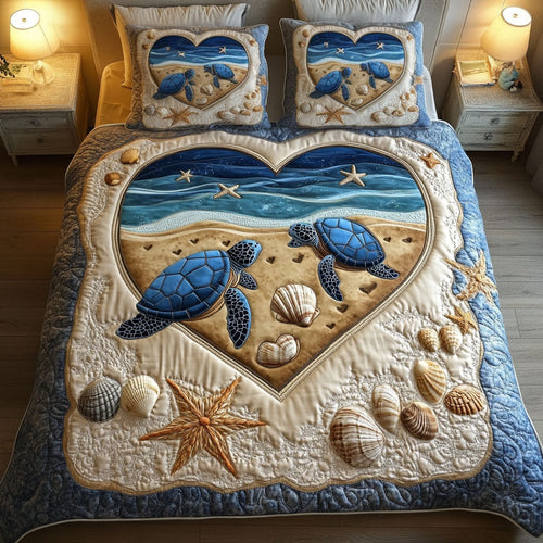 Timeless Shellmates 3-Piece Quilted Bedding Set NCU0NT2798