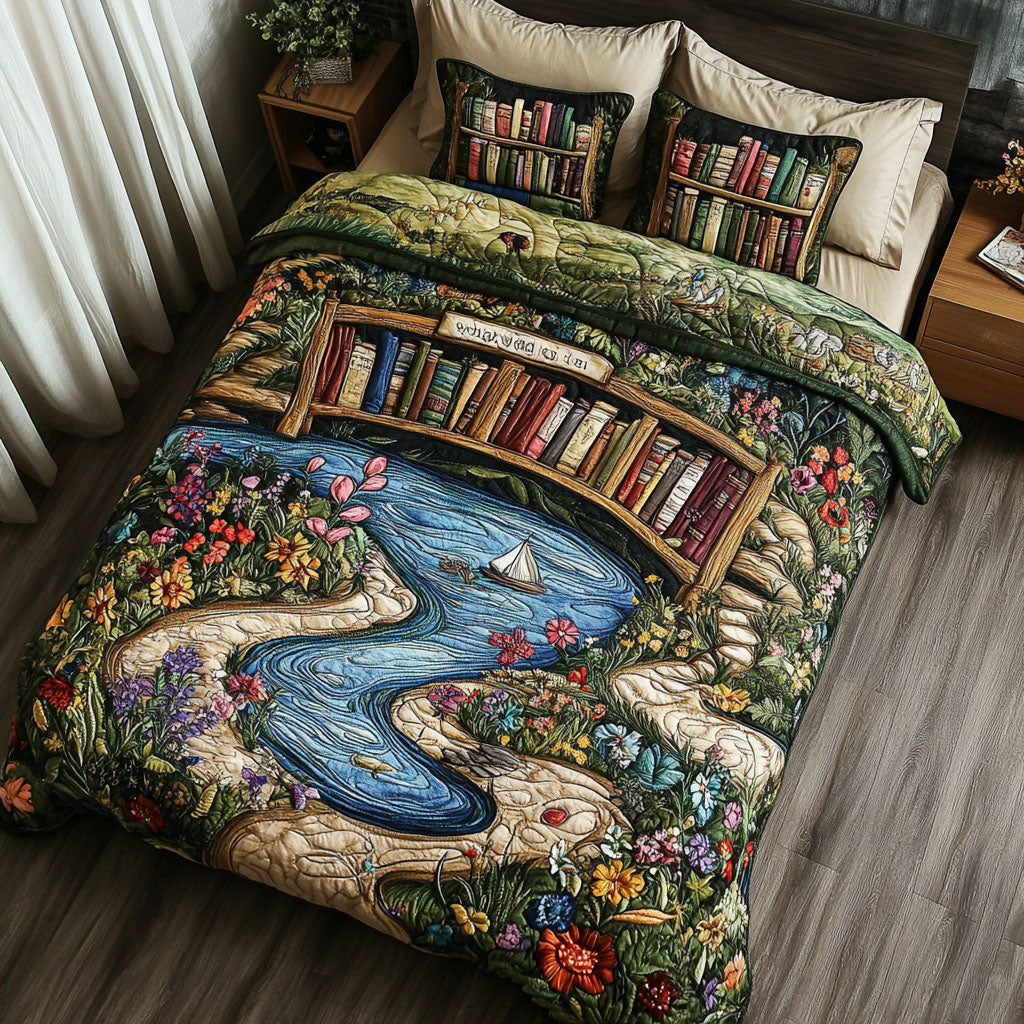 Timeless Stories 3-Piece Quilted Bedding Set NCU0PT5645