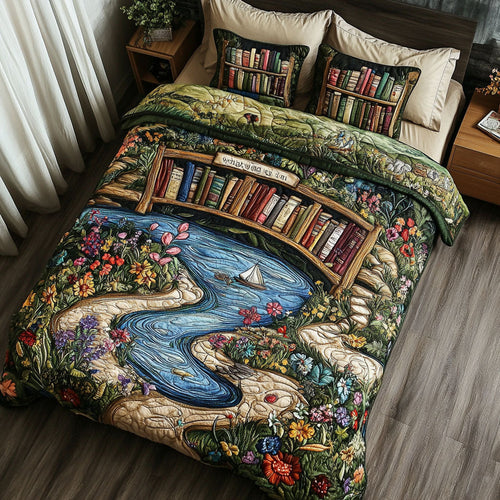 Timeless Stories 3-Piece Quilted Bedding Set NCU0PT5645
