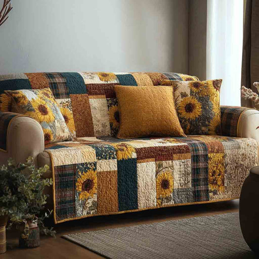 Timeless Sunflowers Quilted Sofa Cover NCU0NT12241