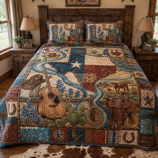 Timeless Texas Heritage 3-Piece Quilted Bedding Set NCU0PT11752