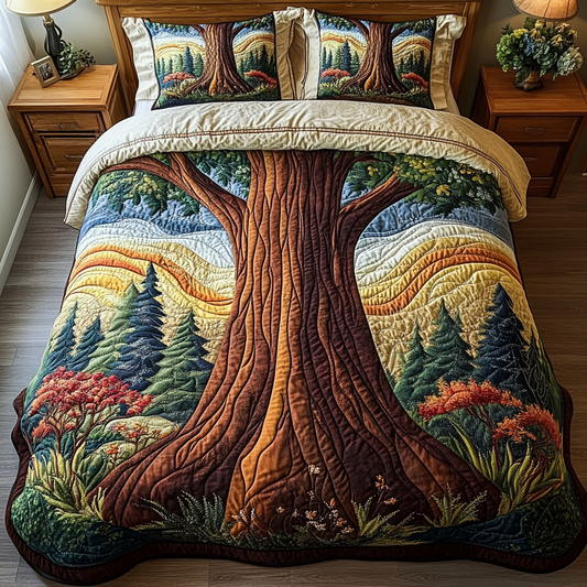 Timeless Tree 3-Piece Quilted Bedding Set NCU0DV4926