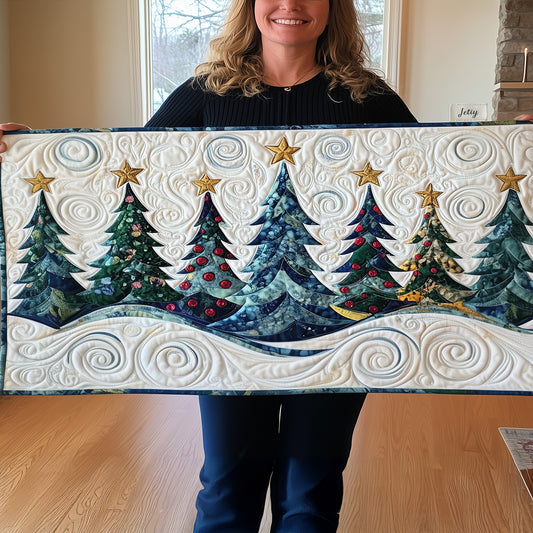 Tinsel Tree Trails Quilted Table Runner NCU0PT1391