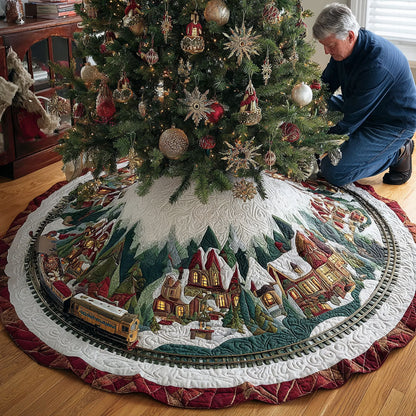 Tinsel Town Village Christmas Quilted Tree Skirt NCU0PT10286