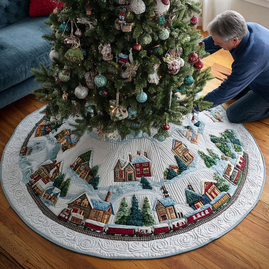 Tinsel Track Express Christmas Quilted Tree Skirt NCU0PT10287