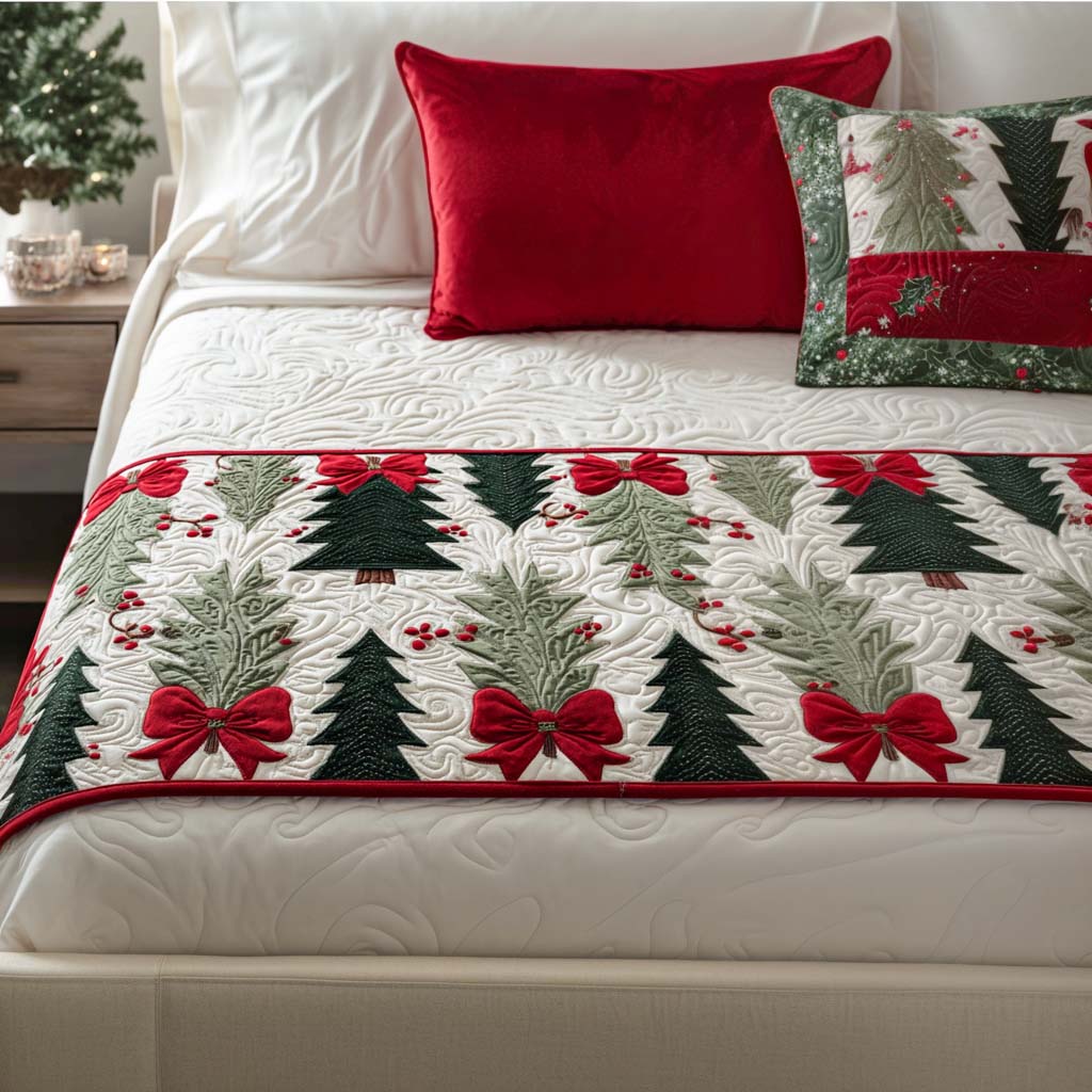 Tinsel Treasure Quilted Bed Runner NCU0PT9539