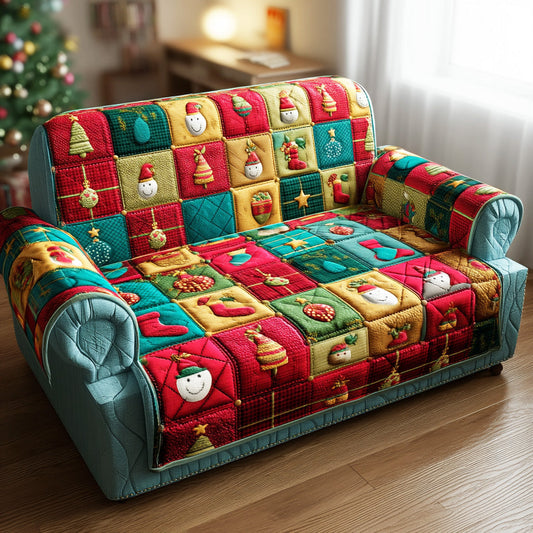 Tinsel Winter Spark Quilted Sofa Cover NCU0TD1452